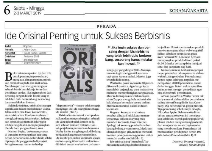 Originals - Koran Jakarta - 2 Maret 2019 - Untung Wahyudi